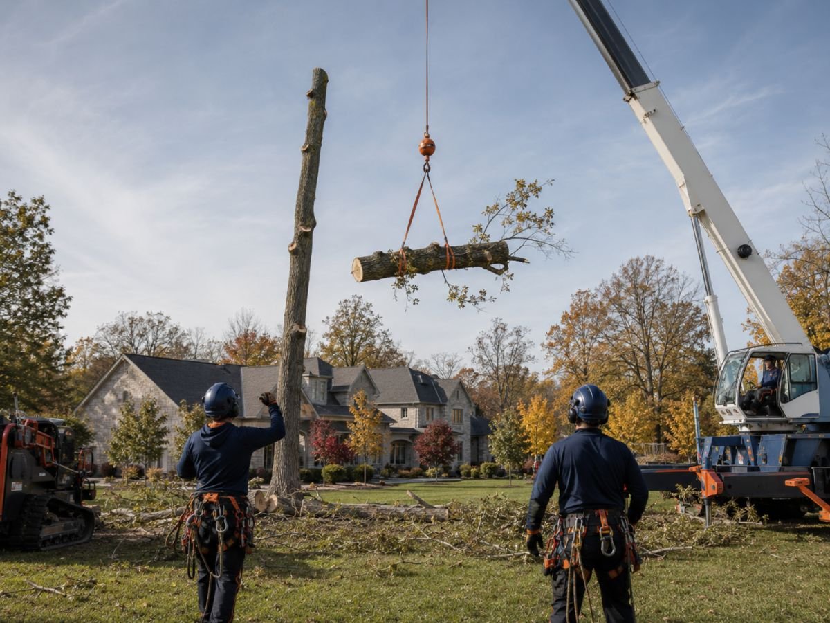 Crane-Assisted Tree Removal